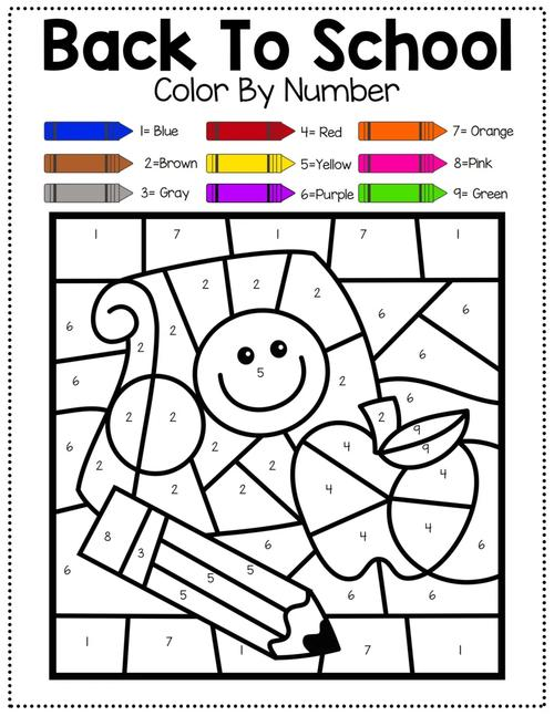 color by number printables - coloring page for kids