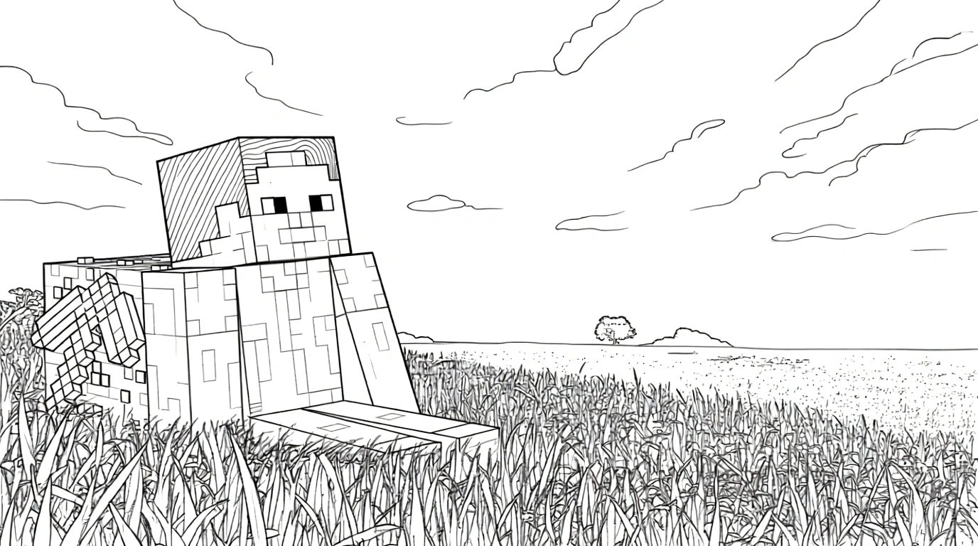 minecraft coloring page - coloring sheet