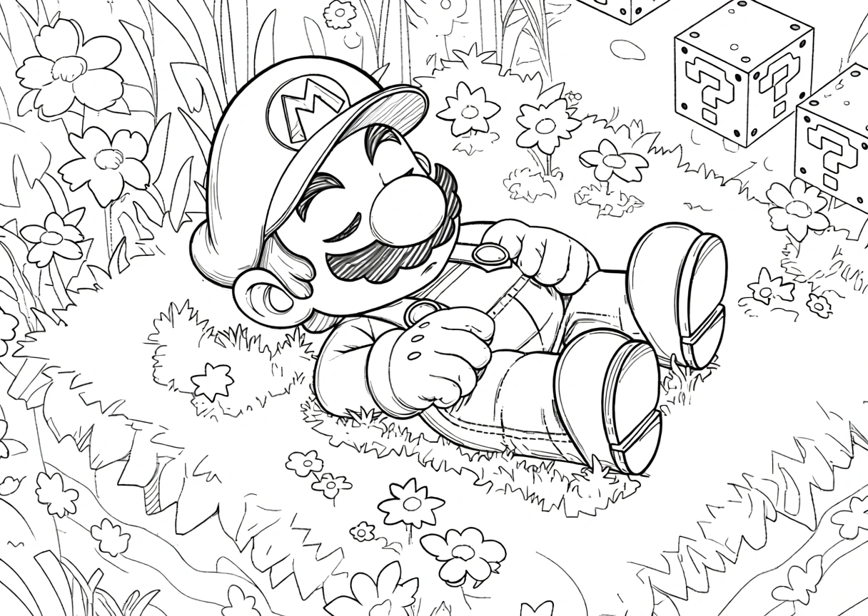 super mario coloring pages - adult coloring books