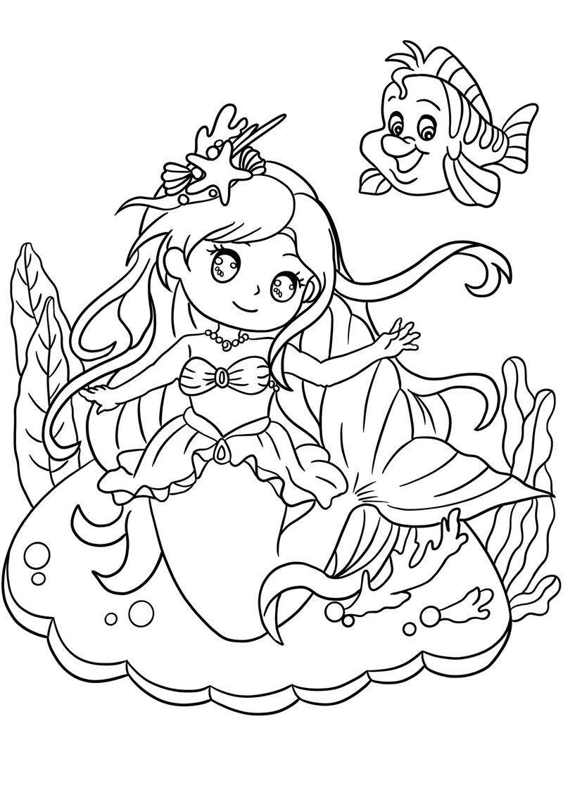 little mermaid color pages - free coloring pages