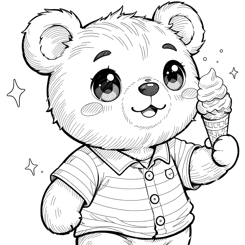 bear coloring book page - coloring pages for kids
