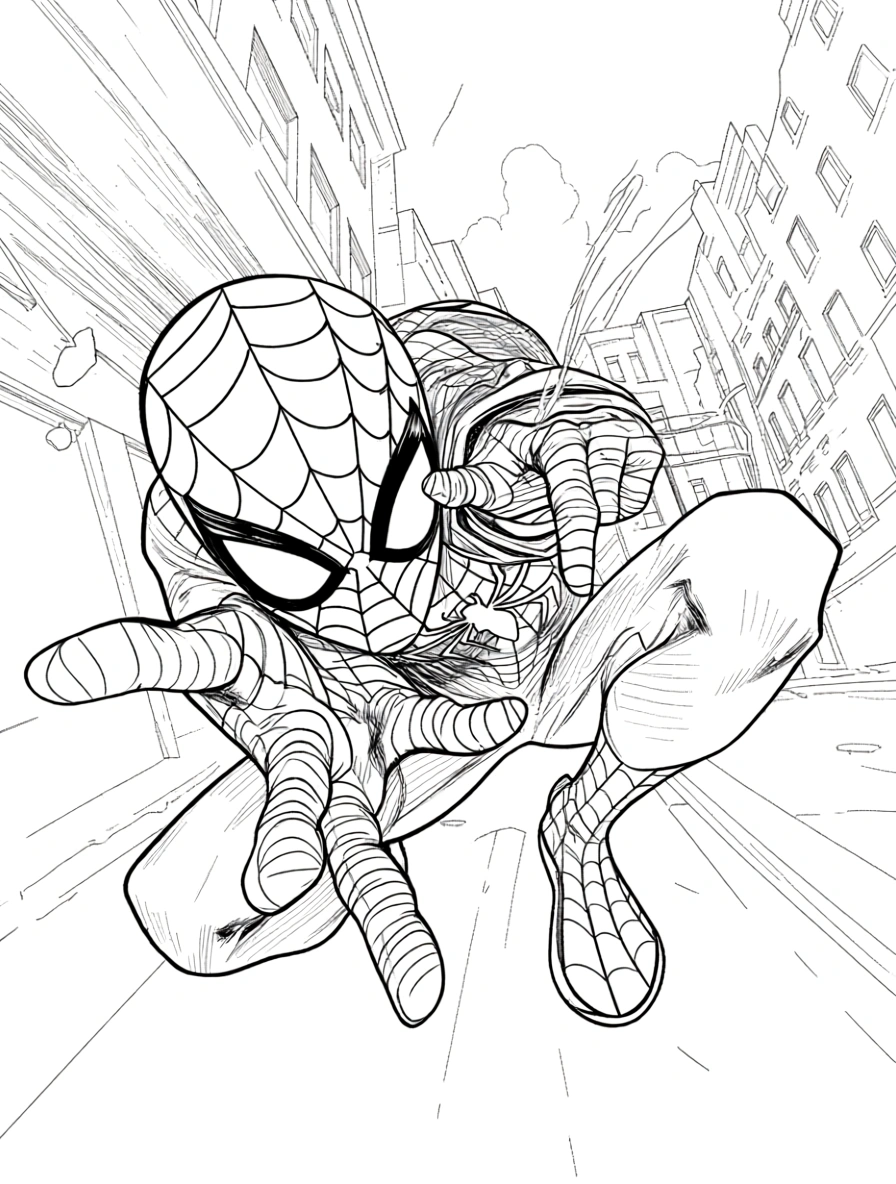 spiderman color page - coloring page