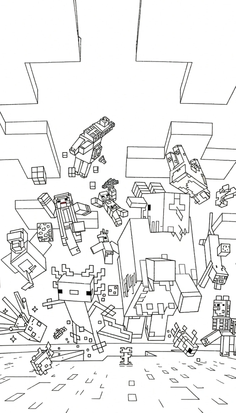 minecraft free coloring pages - coloring sheet