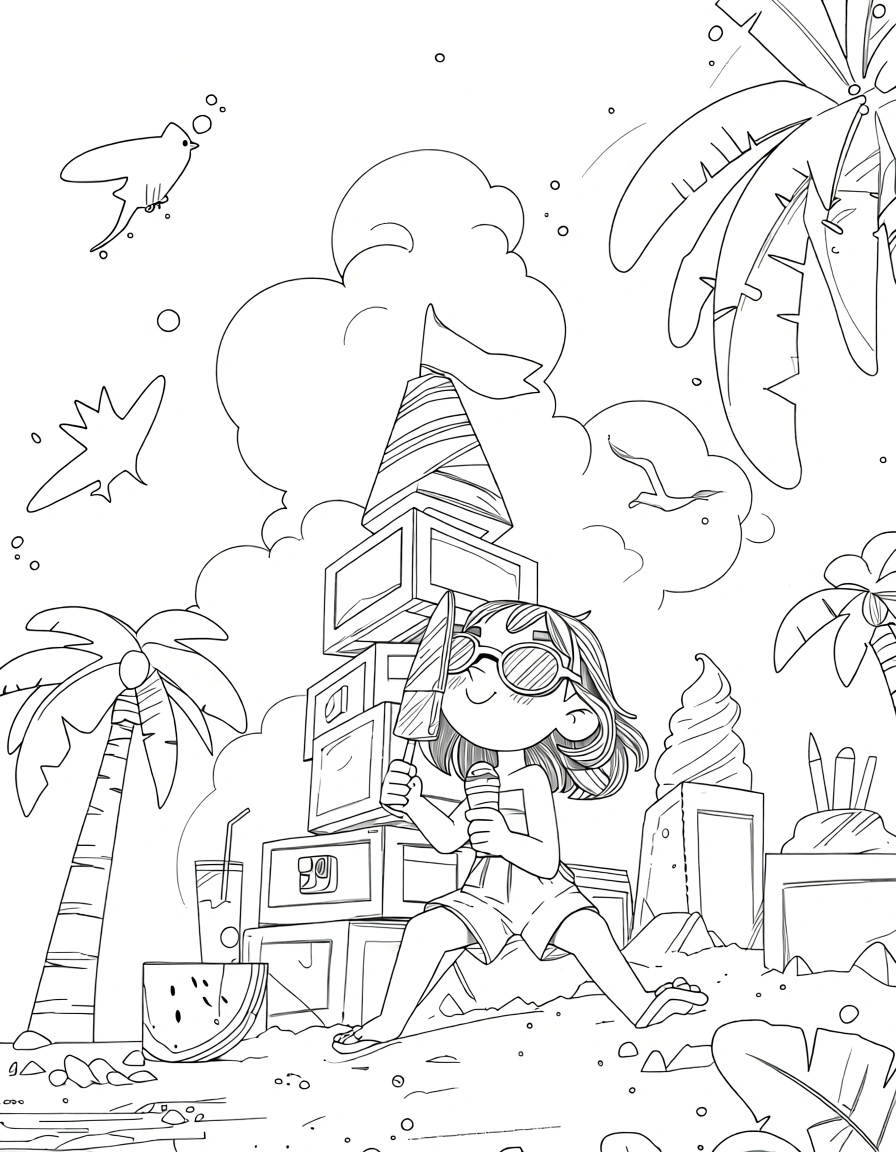 summer coloring pages for kids - printable coloring pages