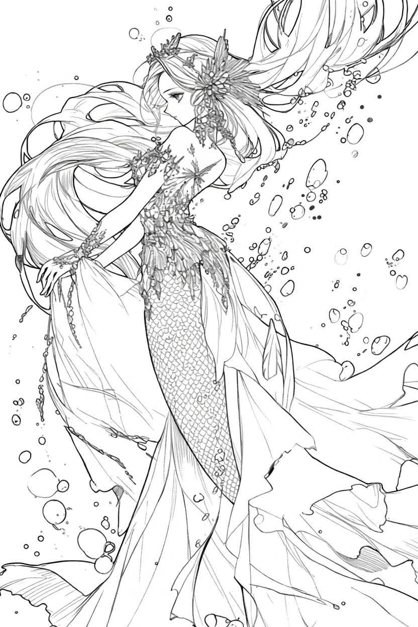 ariel mermaid coloring pages - free printable coloring pages