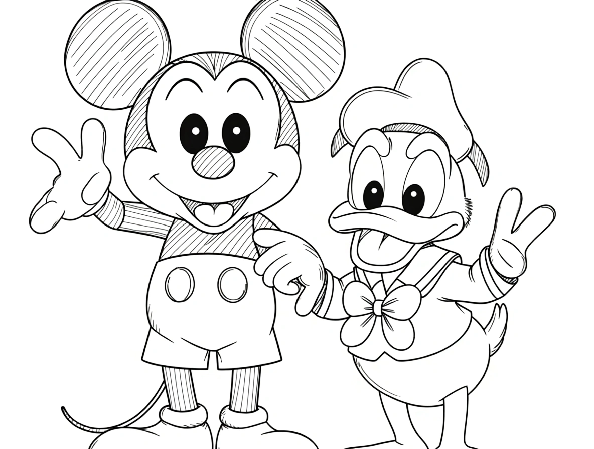 mickey mouse coloring page - free printable coloring pages