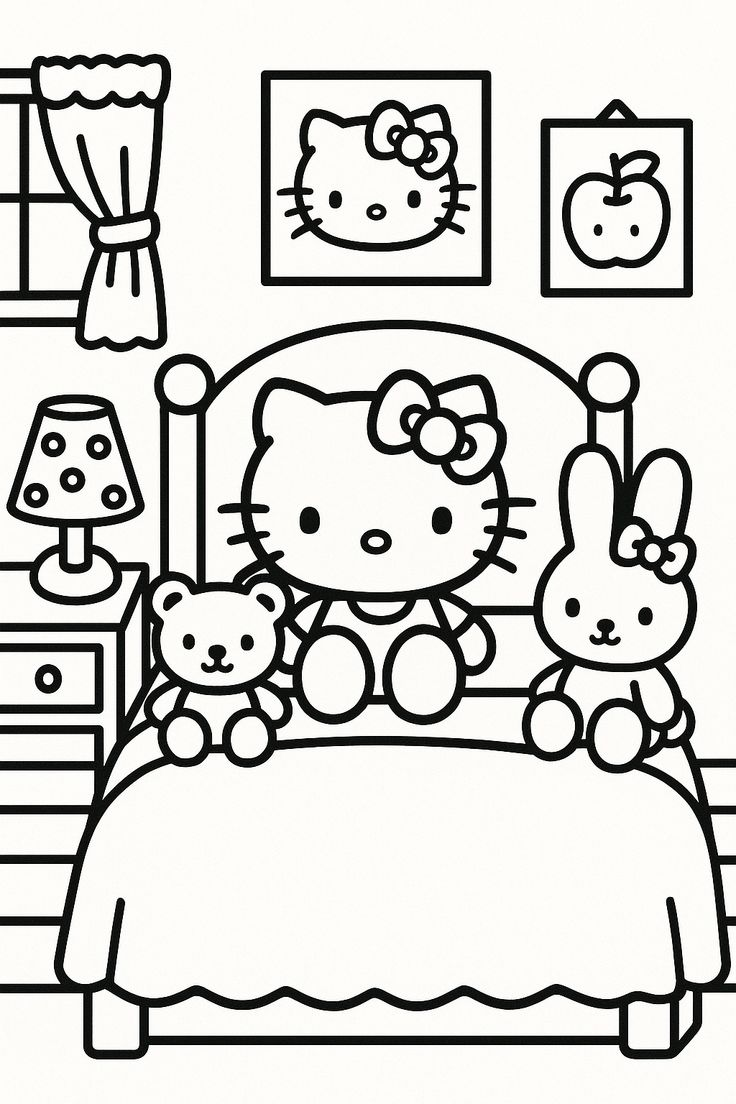 hello kitty coloring page - kids coloring pages