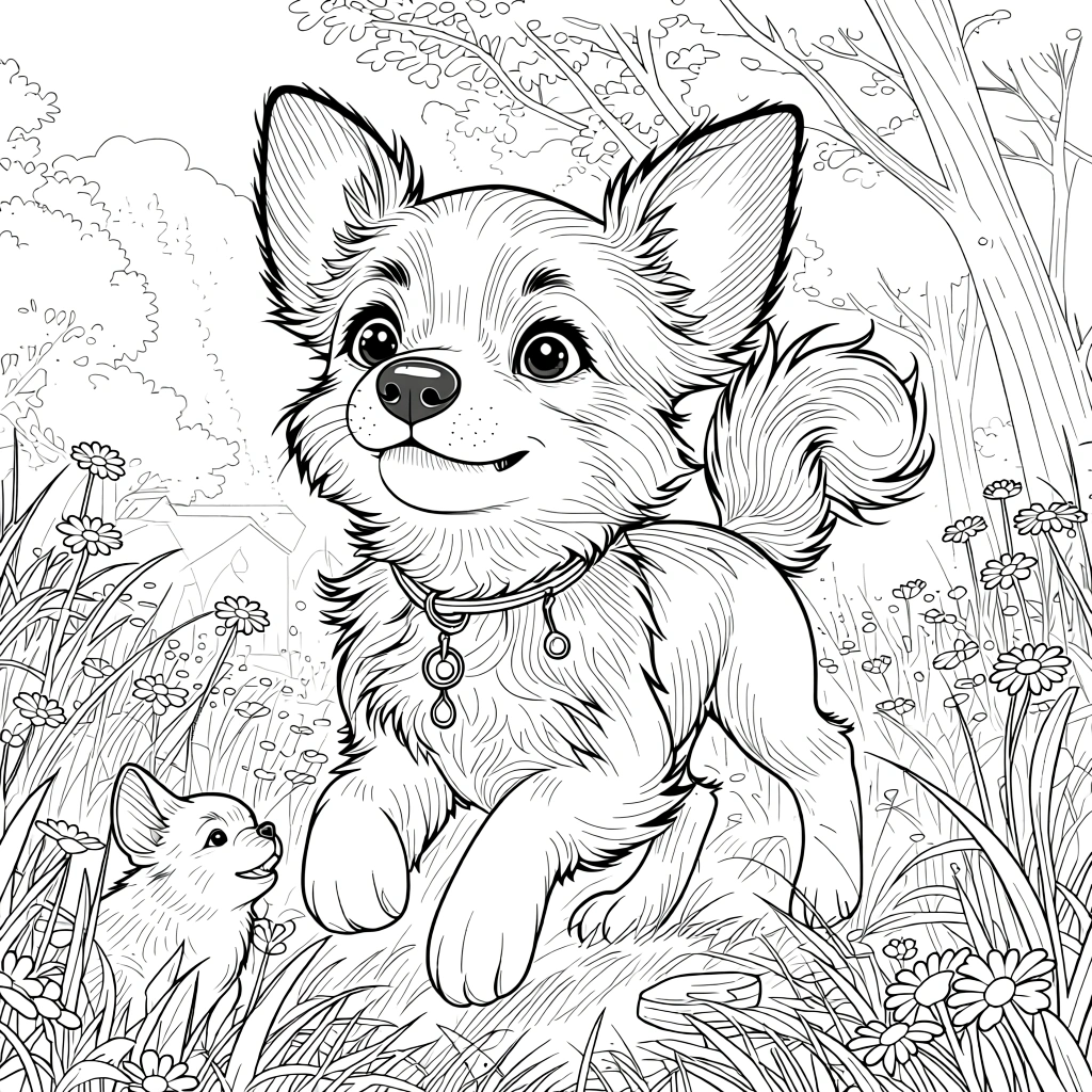 coloring pages dogs - cute coloring pages