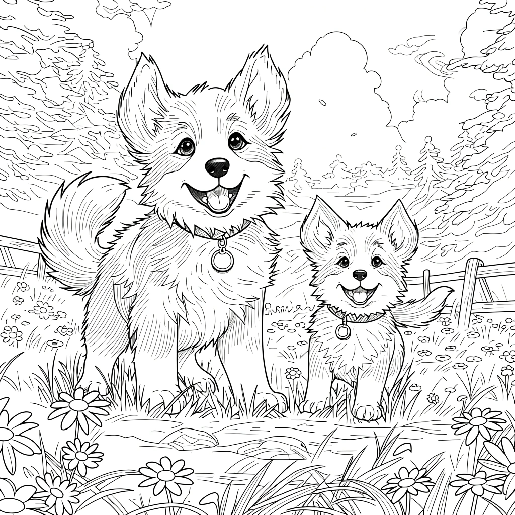 cute puppy dog coloring pages - coloring book