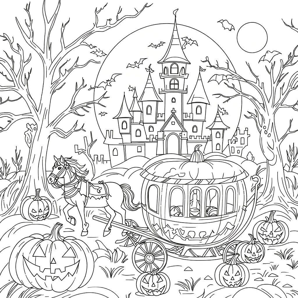 halloween coloring page - adult coloring books