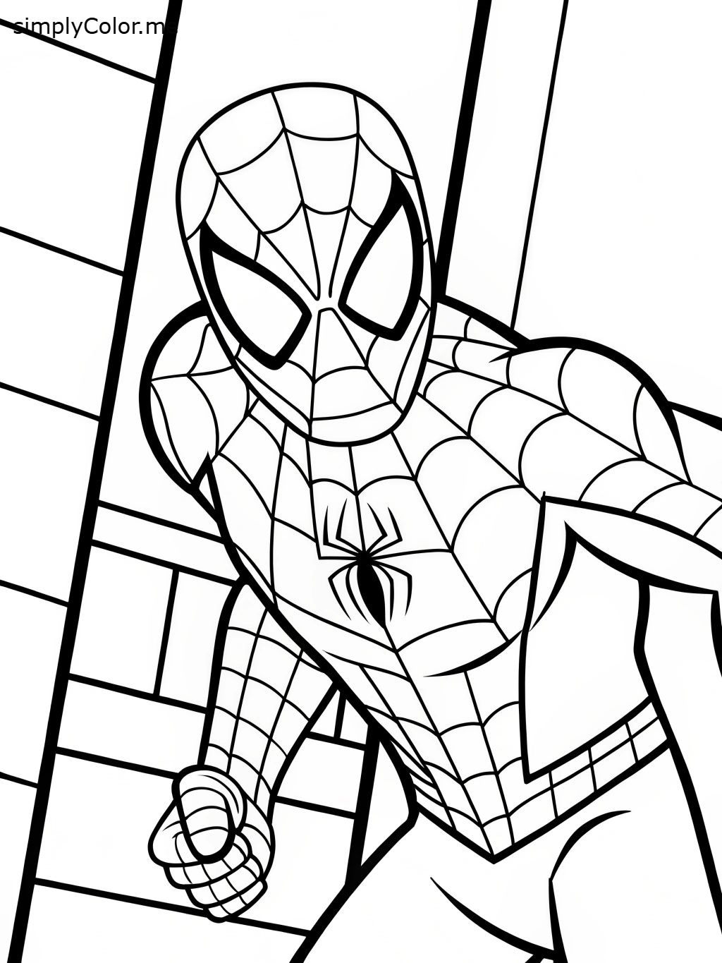 spiderman color page - adult coloring pages
