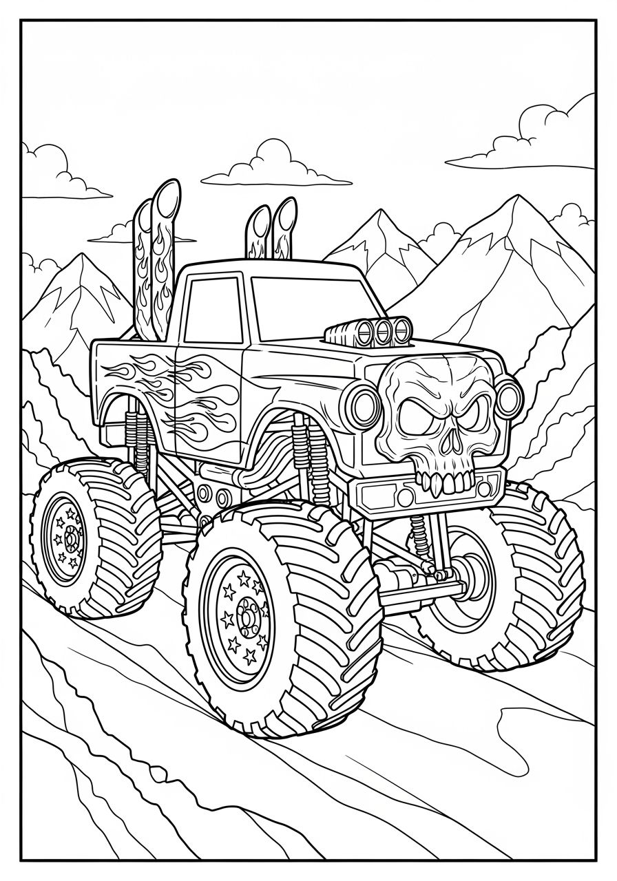 monster truck coloring page - coloring pages free