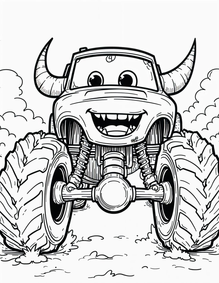 monster trucks coloring pages - cute coloring pages