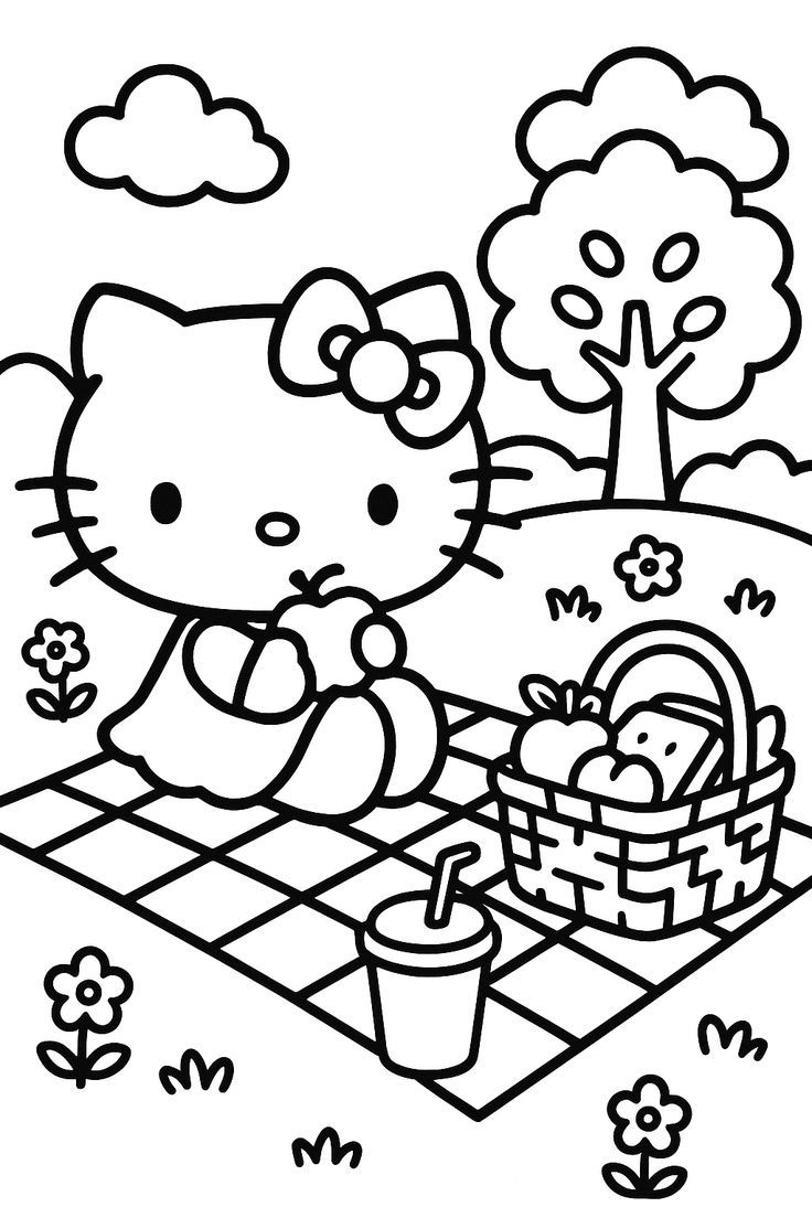 hello kitty coloring pages - printable coloring pages for kids
